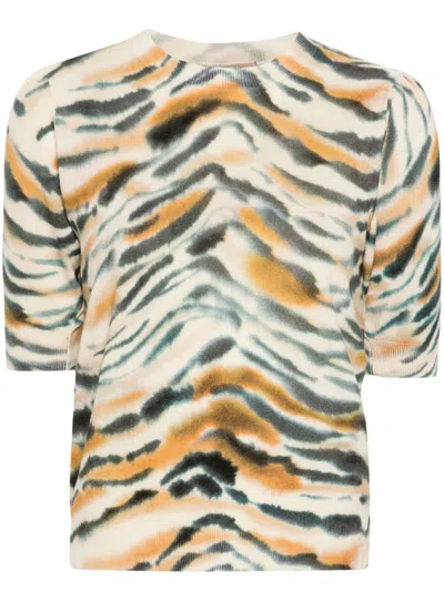 Twinset Tiger-print Sweater In Bunt