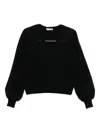 Twinset Timeless Black Sweater With Round Neckline In Black