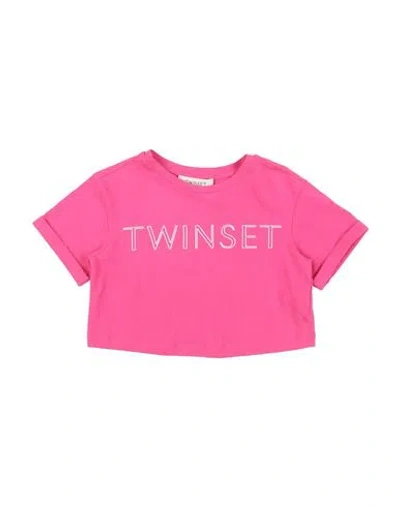 Twinset Babies'  Toddler Girl T-shirt Fuchsia Size 6 Cotton, Elastane, Metal In Pink