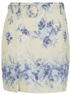 Twinset Toile De Jouy Printed Mini Skirt In Blue