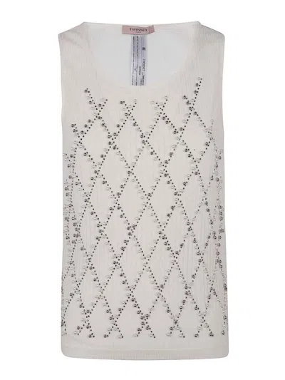 Twinset Tank Top With Decoration In White