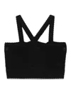 Twinset Top Cropped En Maille Avec Bretelles In Black