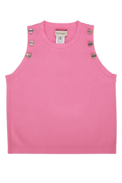 Twinset Twin-set Top A Righe In Pink