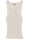 Twinset Knitted Top In Beige