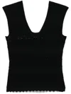 Twinset Twin-set Fitted Black Top With Lace Detailing In Black