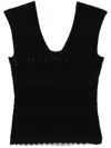 Twinset Twin-set Fitted Black Top With Lace Detailing In Black