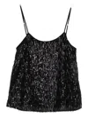 Twinset Sequin Fringe Top In Black