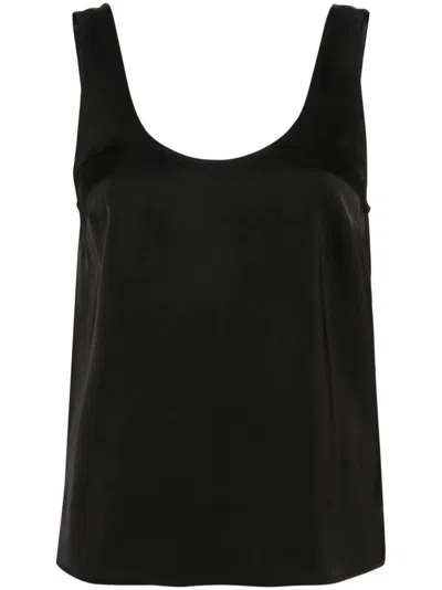 Twinset Sleeveless Satin Top In Black