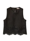 Twinset Lace-detail Top In Black