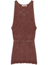 Twinset Knitted Top In Brown