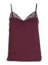 Twinset Satin Lace Top In Red