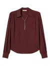 Twinset Burgundy Shirt With Ruffles In Burgundy