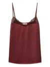 Twinset Lace-trimmed Top In Red