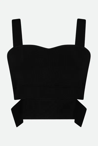 Twinset Top Crop Nero In Blue