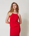 Twinset Top En Crêpe De Satin In Red