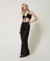 Twinset Top En Lin Avec Naud In Black