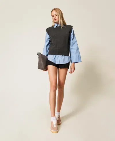Twinset Top En Maille Avec Mancherons In Multi
