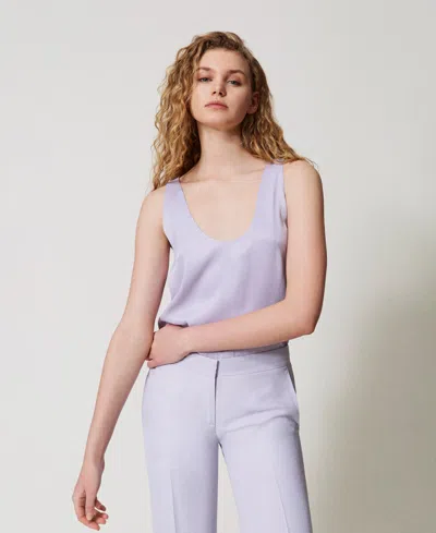 Twinset Top En Satin In Blue
