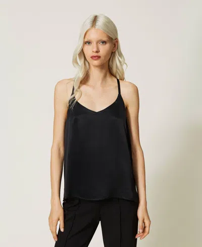 Twinset Top En Satin In Black