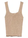 Twinset Twin-set Ribbed Lurex Top In Gold