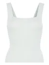 Twinset Light Green Ribbed-knit Tank Top In Green