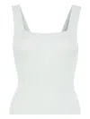 Twinset Light Green Ribbed-knit Tank Top In Green