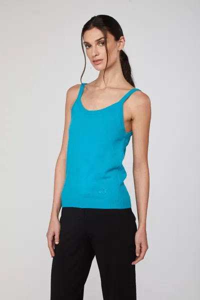 Twinset Top In Maglia Turchese In Blue