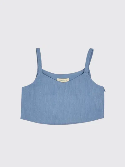 Twinset Top Kids Color Gnawed Blue