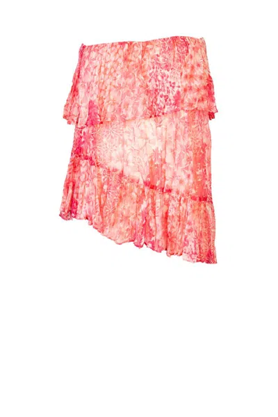 Twinset Top Monospalla Con Fantasia Floreale Rosa In Pink