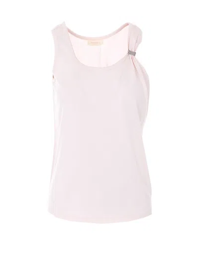 Twinset Clip-detail Tank Top In Pink