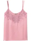 Twinset Embroidered-detailing Satin Top In Peach