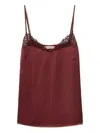 Twinset Lace-trimmed Top In Red