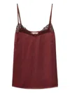 Twinset Lace-trimmed Top In Red