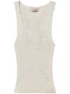 Twinset Knitted Top In Snow Gold Lurex