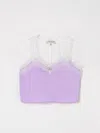 Twinset Lace-trim Tank Top In Violet