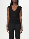 Twinset Twin-set Fitted Black Top With Lace Detailing In Black