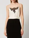 Twinset Top En Satin Et Dentelle In Multi