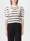 Twinset Striped Floral-detail T-shirt In White