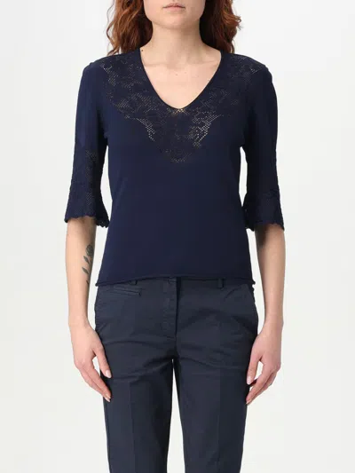 TWINSET TOP TWINSET WOMAN COLOR BLUE,g56461009