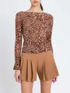 Twinset Bell-sleeve Leopard-print Top In Multi