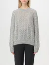 Twinset Cable-knit Open-back Jumper In Grau