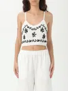 Twinset Embroidered Crop Top In アイス