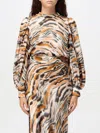 Twinset Tiger-print Cropped Blouse In Bunt