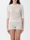 Twinset Cable-knit Turtleneck Jumper In Perle