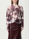 Twinset Twin-set Floral Lace Sweater With Lightweight Elegance In Pink