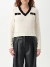 Twinset Oval T Button-detail Jumper In White
