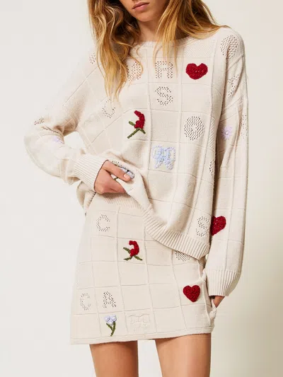 TWINSET SWEATER TWINSET WOMAN COLOR YELLOW CREAM,H24627090