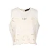 Twinset Embroidered Crew Neck Vest In White