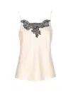 Twinset Top En Satin Et Dentelle In Multi
