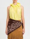 Twinset Ruffled Halter Top In Yellow